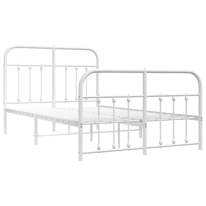 Giroletto con Testiera e Pediera Metallo Bianco 120x200 cm | homemem39