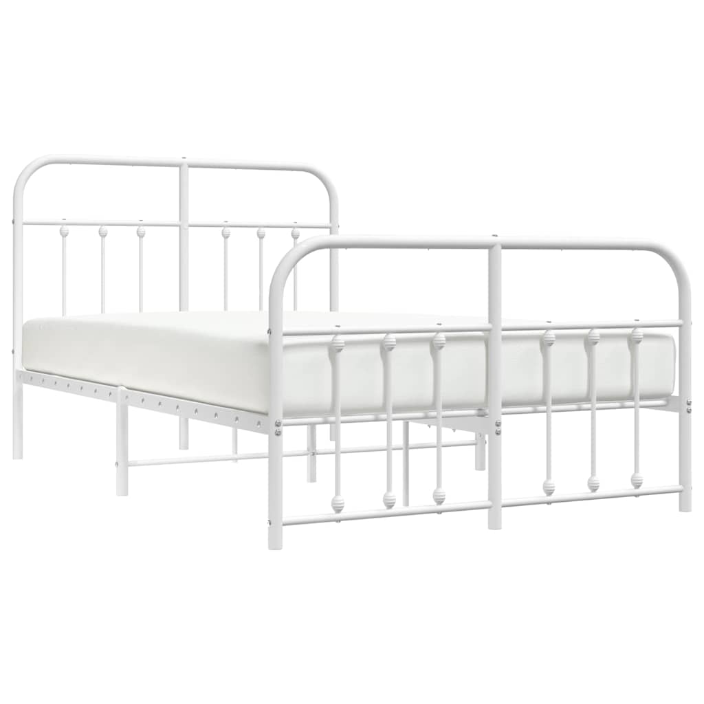 Giroletto con Testiera e Pediera Metallo Bianco 120x200 cm | homemem39