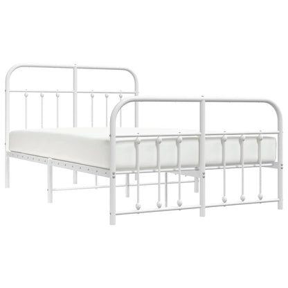 Giroletto con Testiera e Pediera Metallo Bianco 120x200 cm | homemem39