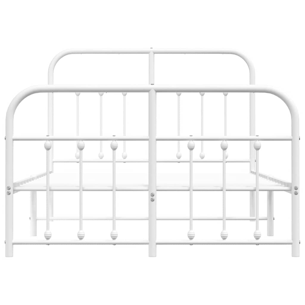 Giroletto con Testiera e Pediera Metallo Bianco 120x200 cm | homemem39