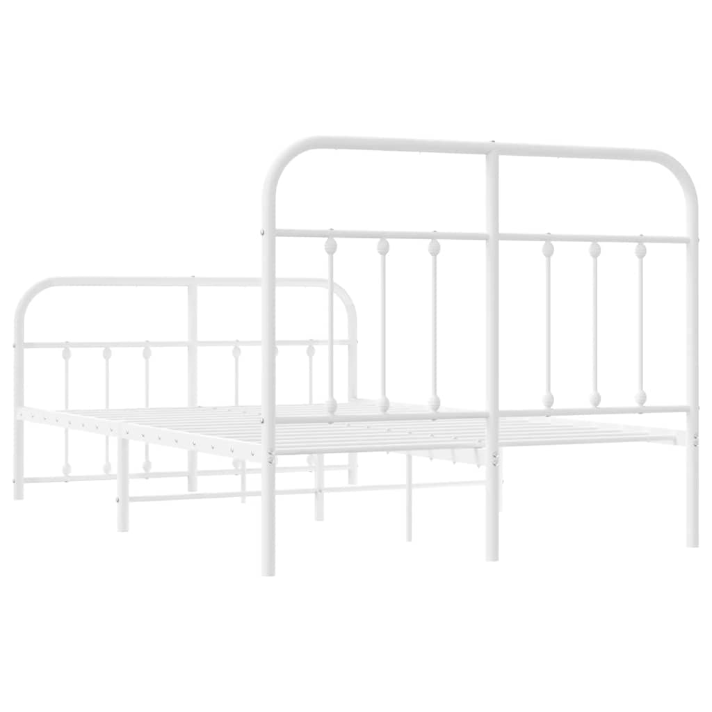 Giroletto con Testiera e Pediera Metallo Bianco 120x200 cm | homemem39