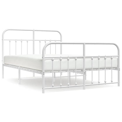 Giroletto con Testiera e Pediera Metallo Bianco 140x190 cm | homemem39