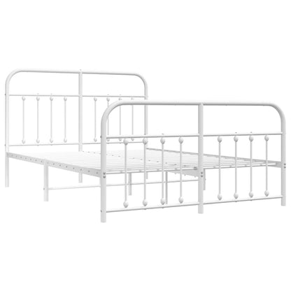 Giroletto con Testiera e Pediera Metallo Bianco 140x190 cm | homemem39