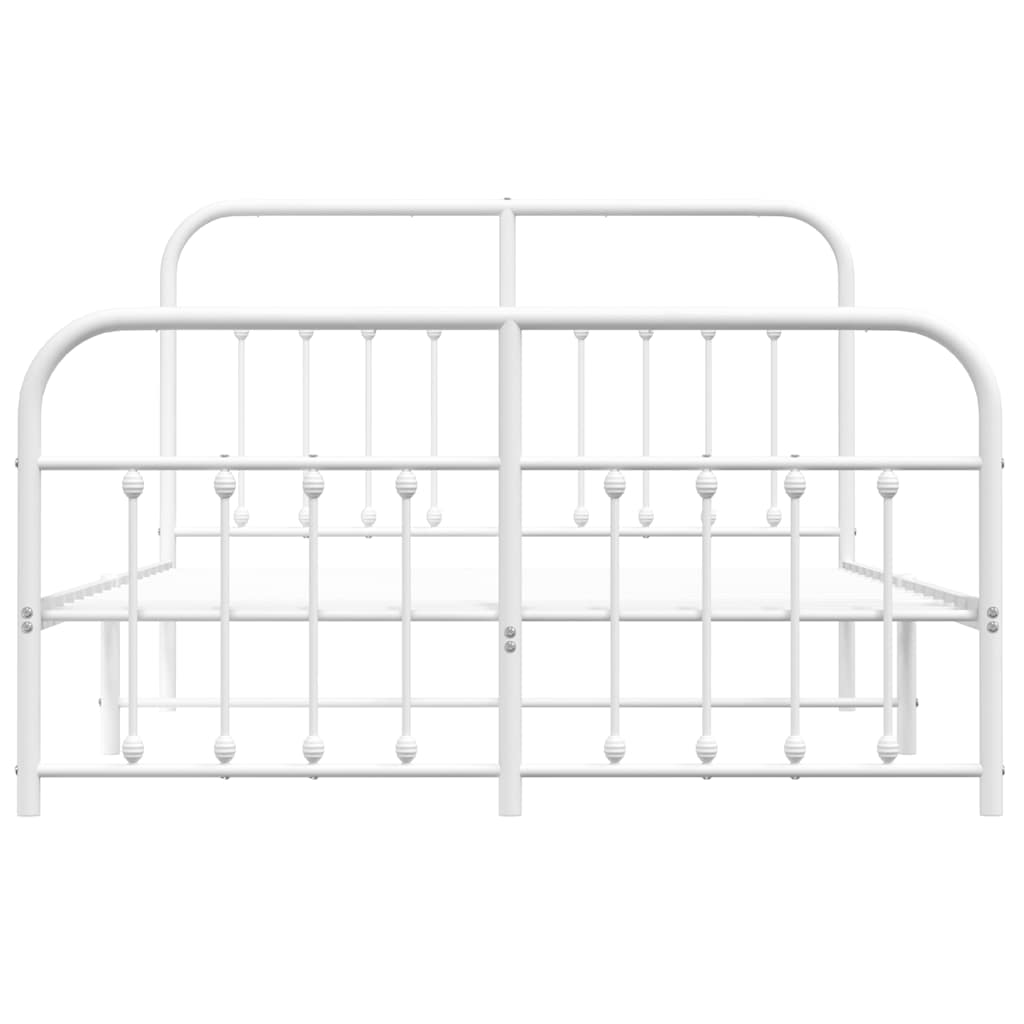 Giroletto con Testiera e Pediera Metallo Bianco 140x190 cm | homemem39