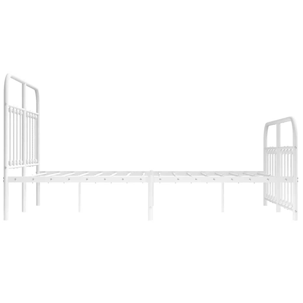 Giroletto con Testiera e Pediera Metallo Bianco 140x190 cm | homemem39