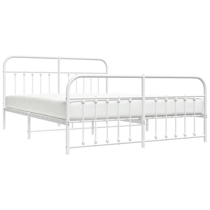 Giroletto con Testiera e Pediera Metallo Bianco 183x213 cm | homemem39