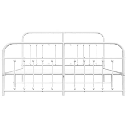 Giroletto con Testiera e Pediera Metallo Bianco 183x213 cm | homemem39