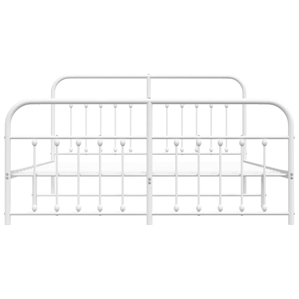 Giroletto con Testiera e Pediera Metallo Bianco 183x213 cm