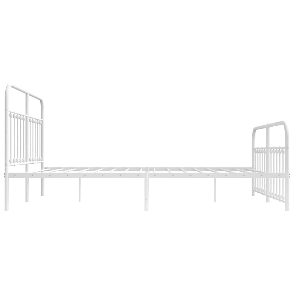 Giroletto con Testiera e Pediera Metallo Bianco 183x213 cm | homemem39