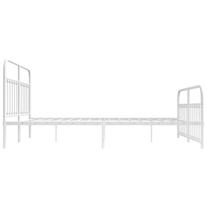 Giroletto con Testiera e Pediera Metallo Bianco 183x213 cm | homemem39