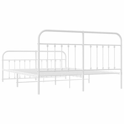 Giroletto con Testiera e Pediera Metallo Bianco 183x213 cm | homemem39