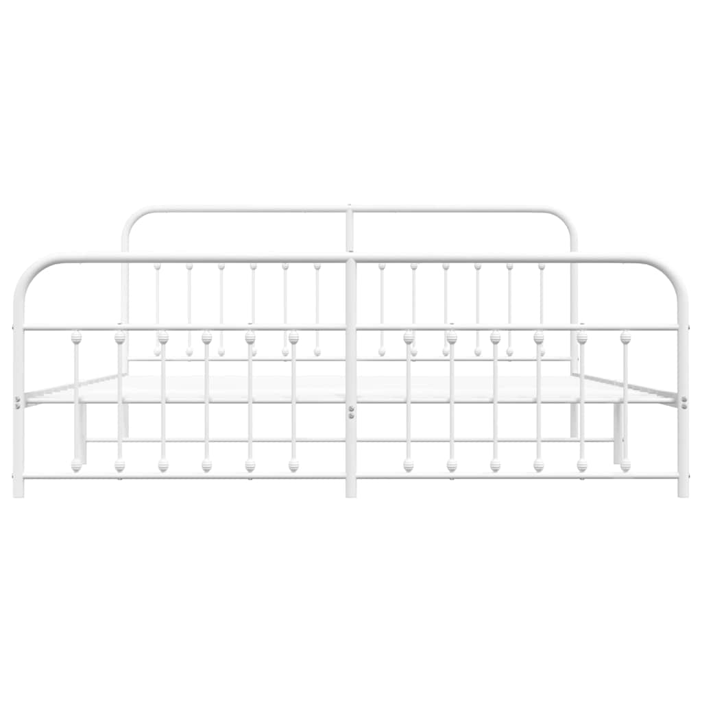 Giroletto con Testiera e Pediera Metallo Bianco 193x203 cm | homemem39
