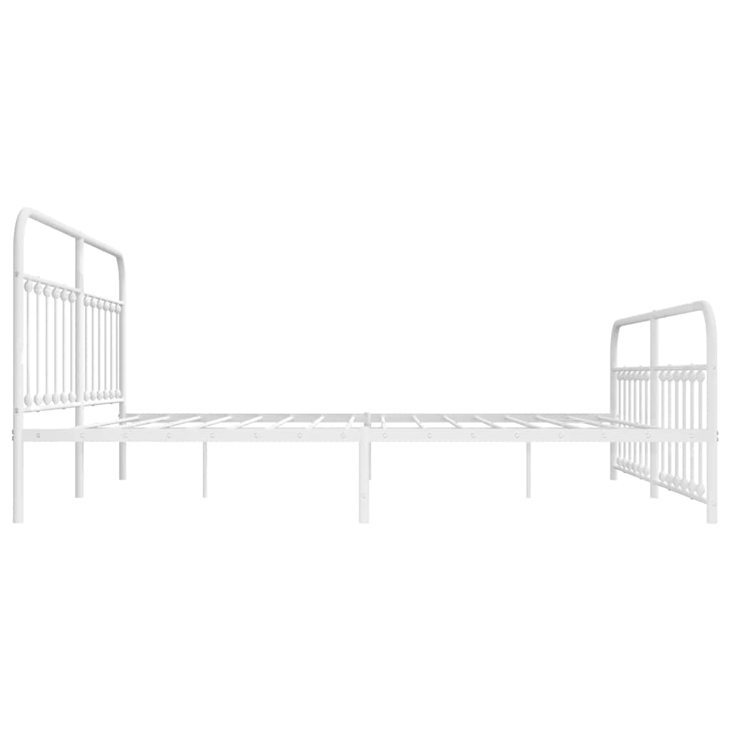 Giroletto con Testiera e Pediera Metallo Bianco 193x203 cm | homemem39