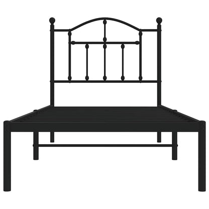 Giroletto con Testiera in Metallo Nero 90x190 cm | homemem39
