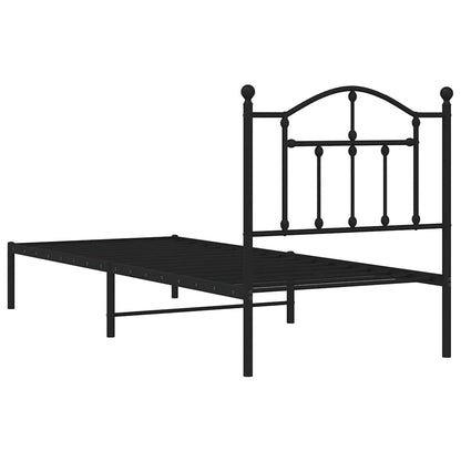 Giroletto con Testiera in Metallo Nero 90x190 cm | homemem39