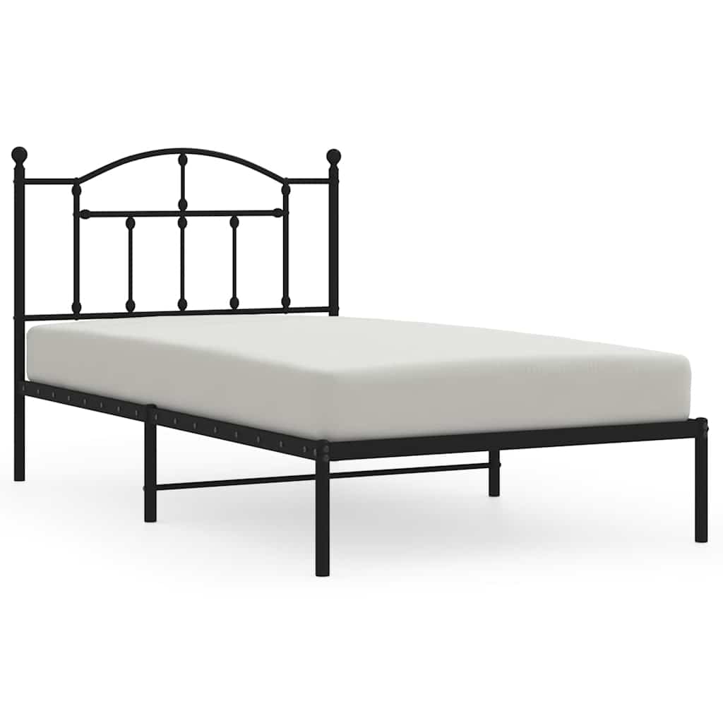 Giroletto con Testiera in Metallo Nero 100x190 cm | homemem39