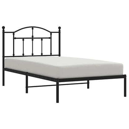 Giroletto con Testiera in Metallo Nero 100x190 cm | homemem39