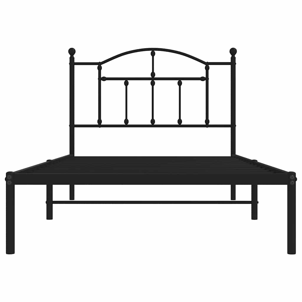 Giroletto con Testiera in Metallo Nero 100x190 cm | homemem39