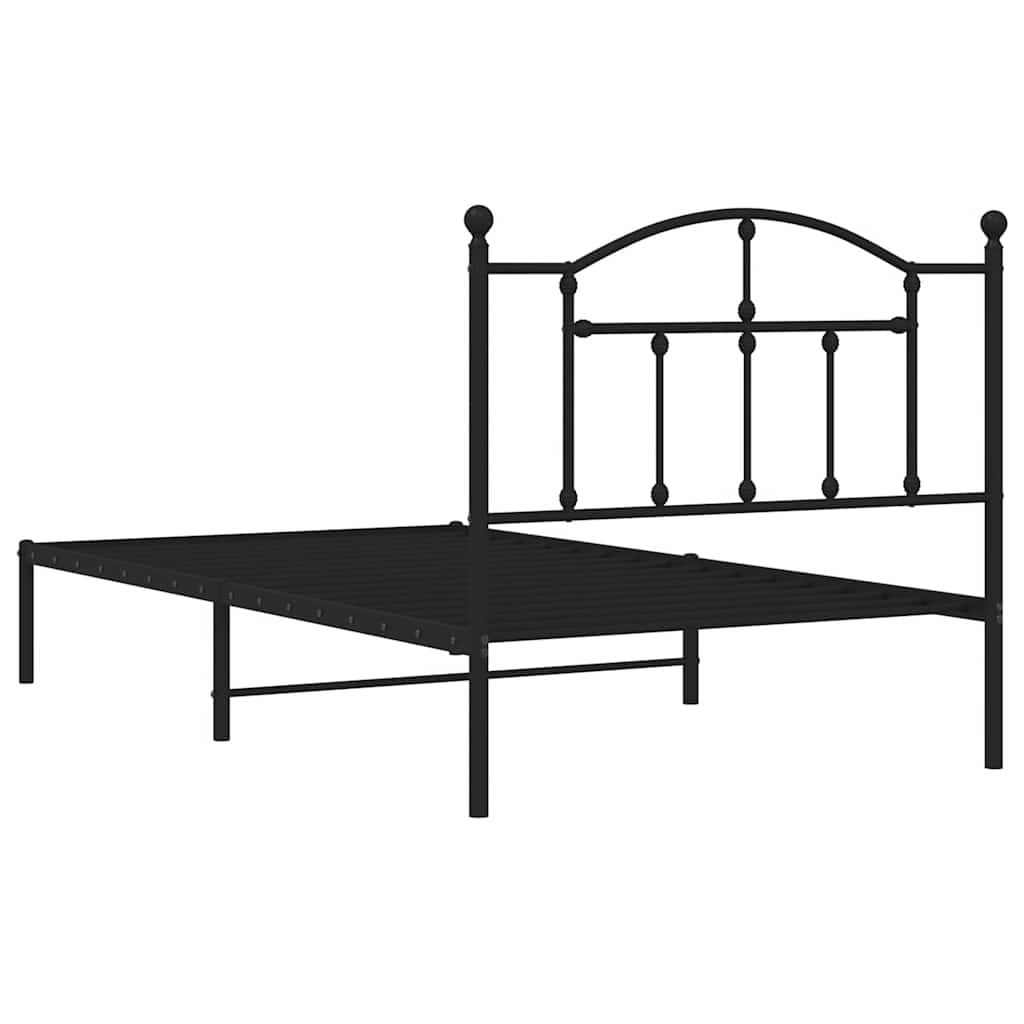 Giroletto con Testiera in Metallo Nero 100x190 cm | homemem39