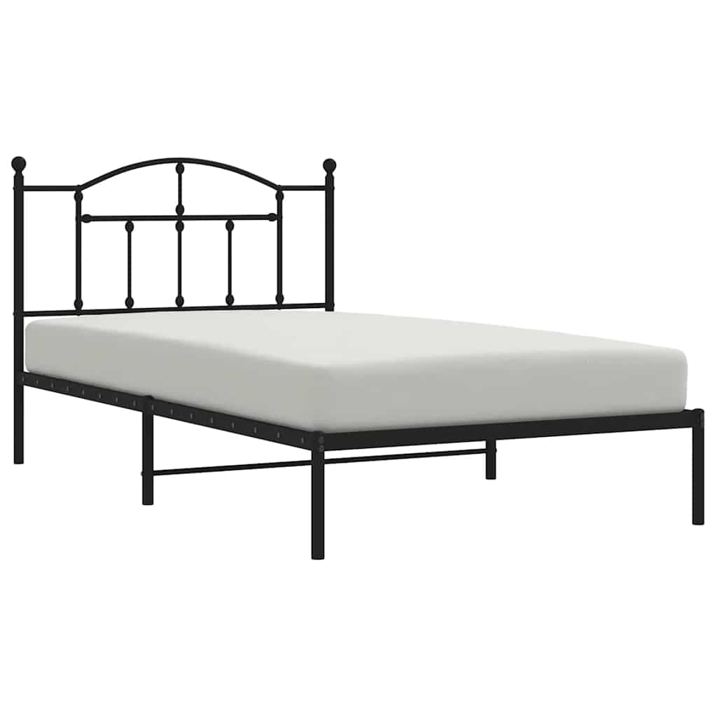 Giroletto con Testiera Metallo Nero 100x200 cm | homemem39
