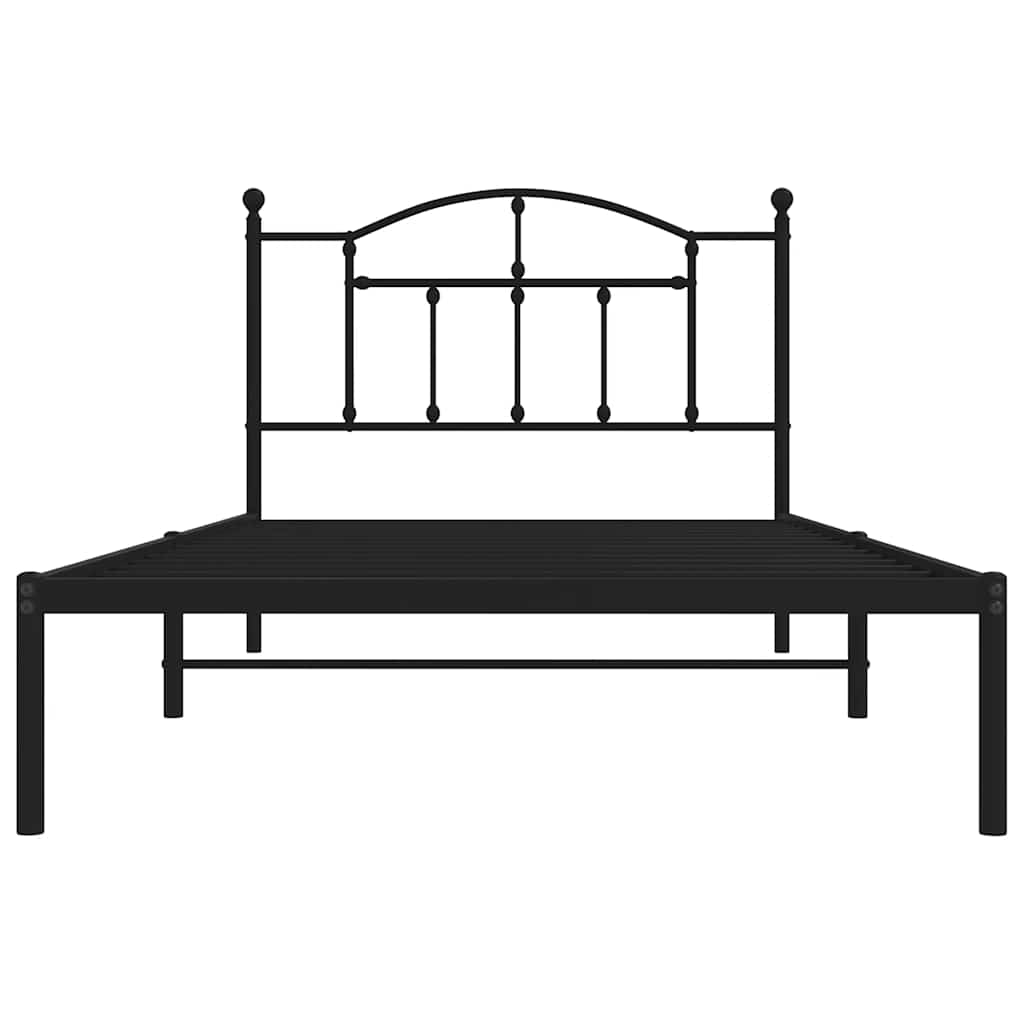 Giroletto con Testiera Metallo Nero 100x200 cm | homemem39