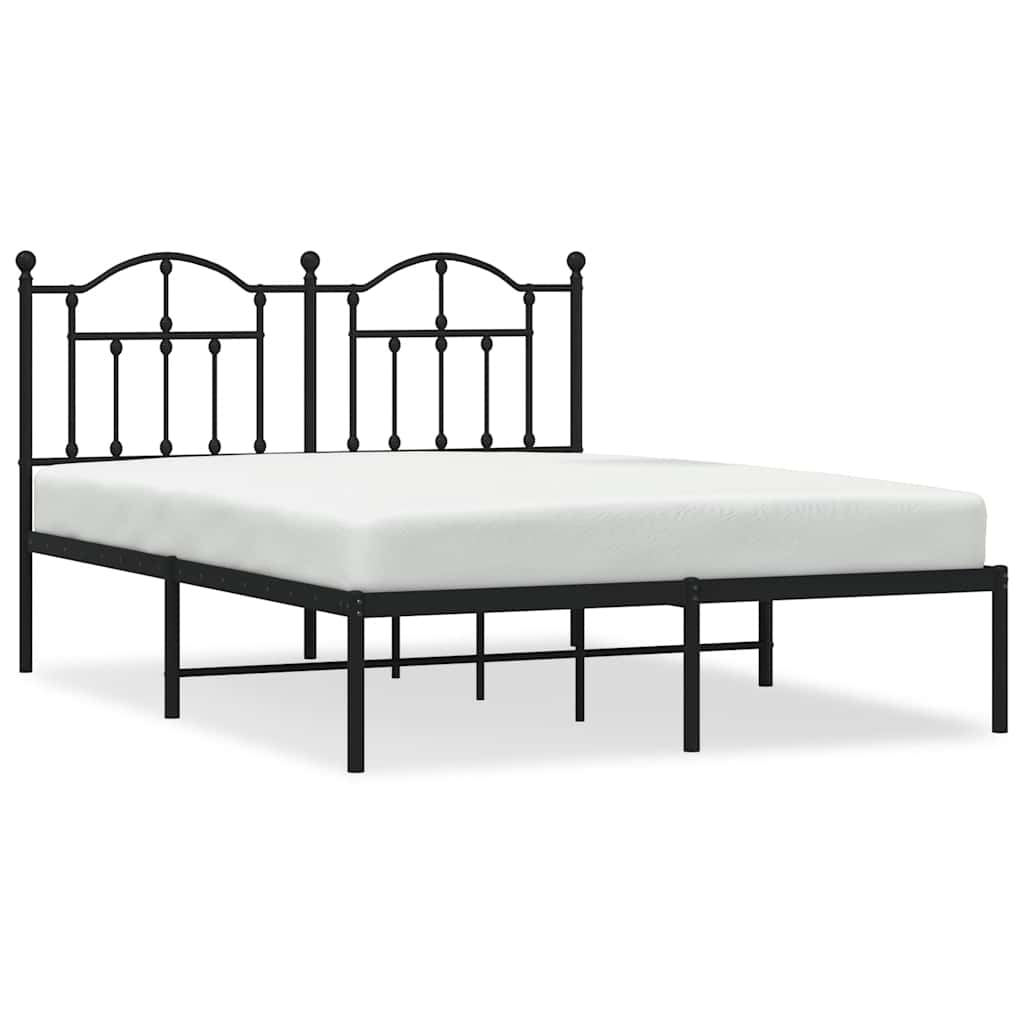 Giroletto con Testiera in Metallo Nero 135x190 cm | homemem39