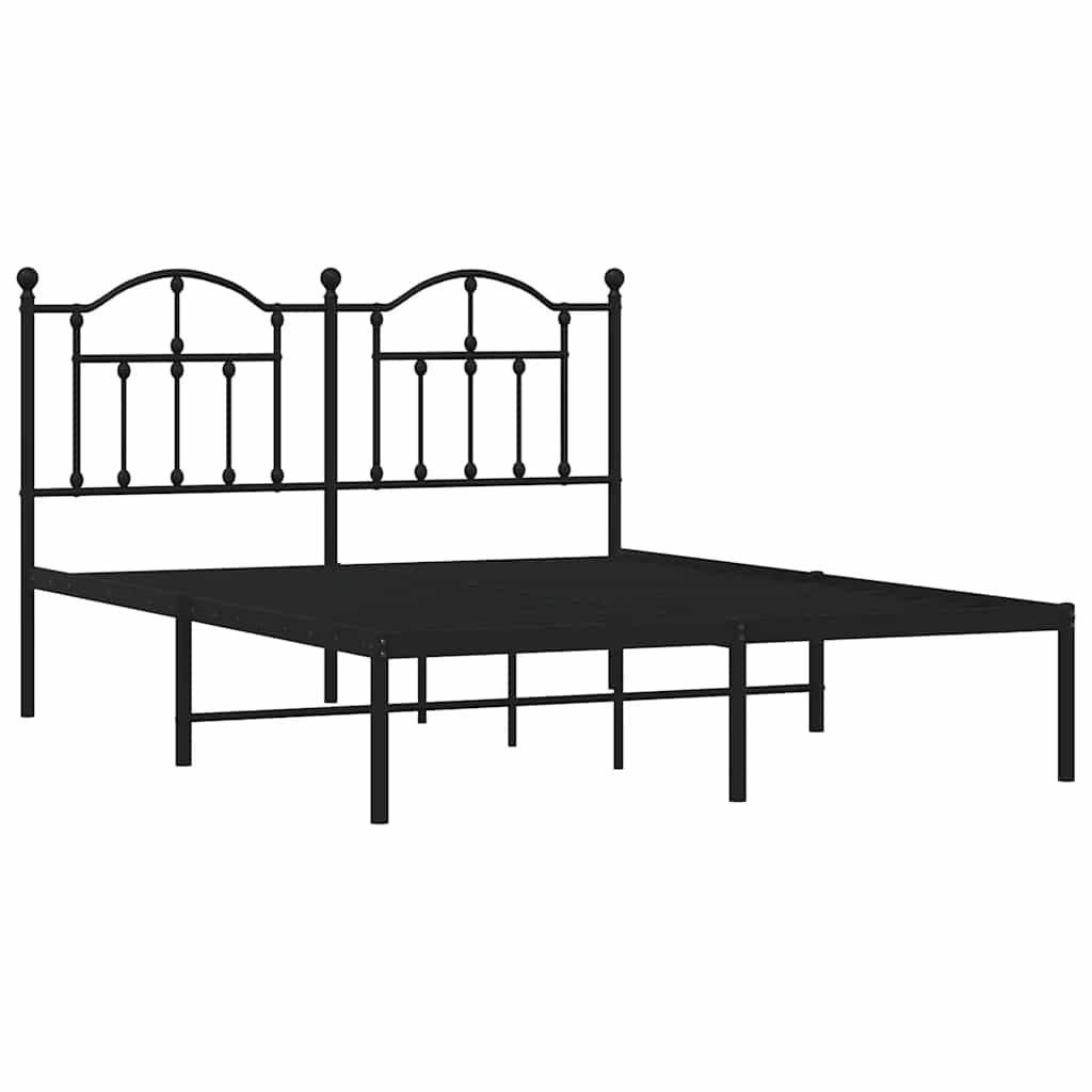 Giroletto con Testiera in Metallo Nero 135x190 cm | homemem39
