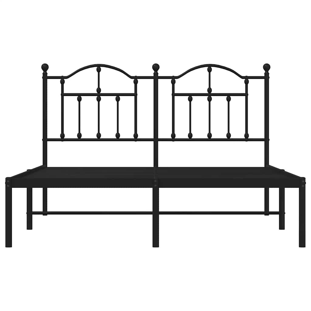 Giroletto con Testiera in Metallo Nero 135x190 cm | homemem39