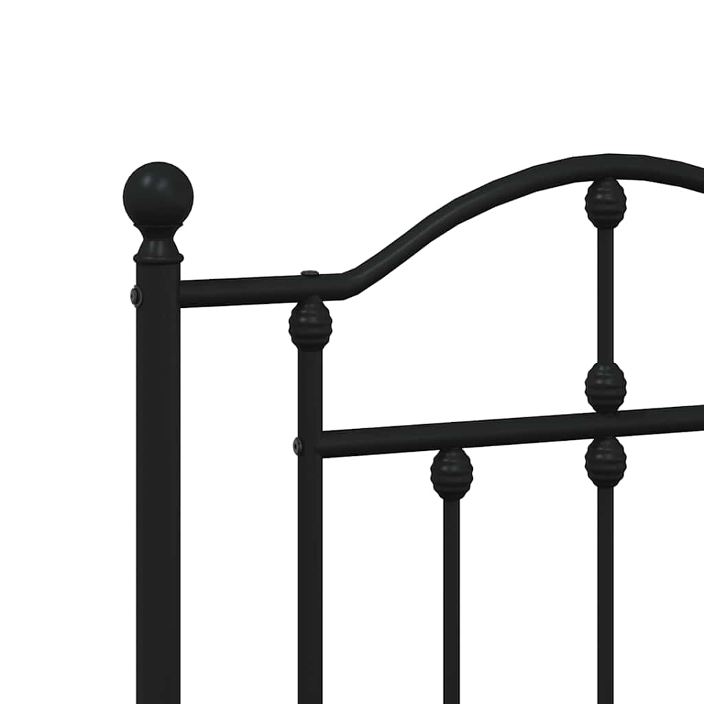 Giroletto con Testiera in Metallo Nero 135x190 cm | homemem39
