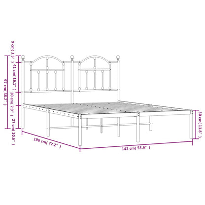 Giroletto con Testiera in Metallo Nero 135x190 cm | homemem39