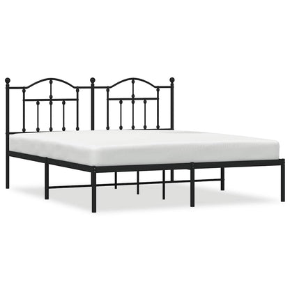Giroletto con Testiera in Metallo Nero 180x200 cm | homemem39