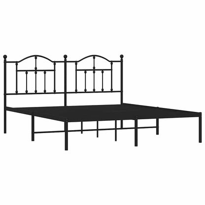Giroletto con Testiera in Metallo Nero 180x200 cm | homemem39