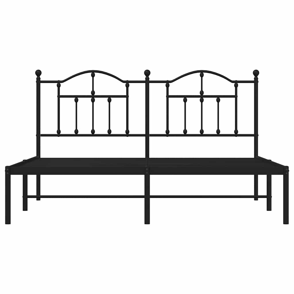 Giroletto con Testiera in Metallo Nero 180x200 cm | homemem39