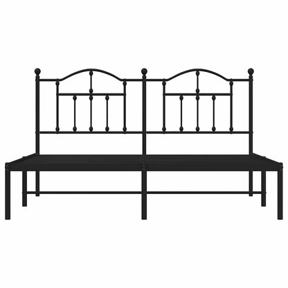 Giroletto con Testiera in Metallo Nero 180x200 cm | homemem39