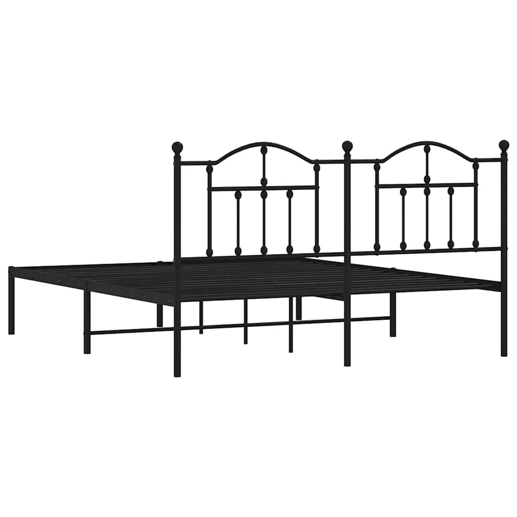 Giroletto con Testiera in Metallo Nero 180x200 cm | homemem39