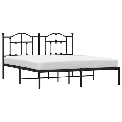 Giroletto con Testiera in Metallo Nero 183x213 cm | homemem39