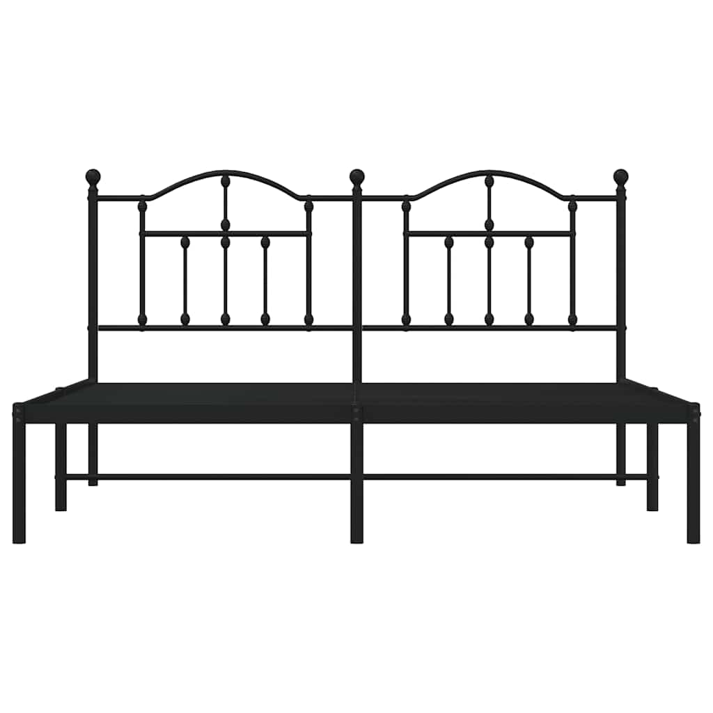Giroletto con Testiera in Metallo Nero 183x213 cm | homemem39