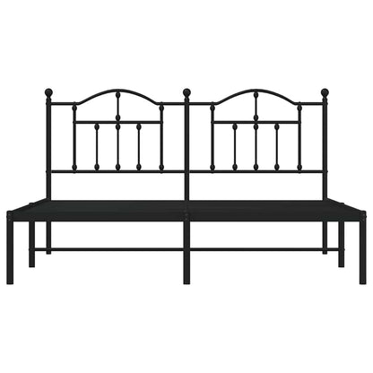 Giroletto con Testiera in Metallo Nero 183x213 cm | homemem39