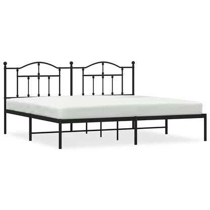 Giroletto con Testiera in Metallo Nero 193x203 cm | homemem39
