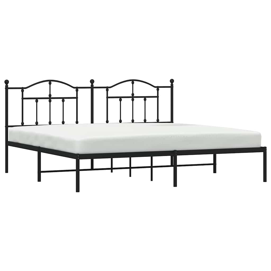 Giroletto con Testiera in Metallo Nero 193x203 cm | homemem39