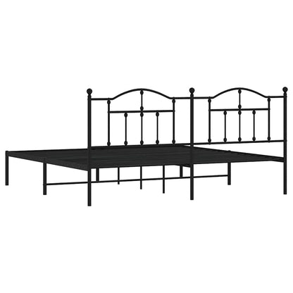 Giroletto con Testiera in Metallo Nero 193x203 cm | homemem39