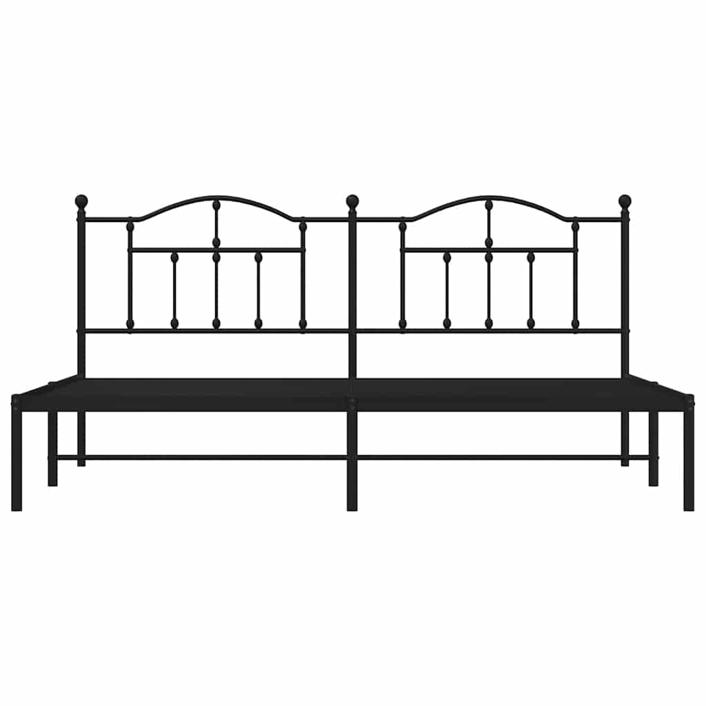 Giroletto con Testiera in Metallo Nero 200x200 cm | homemem39