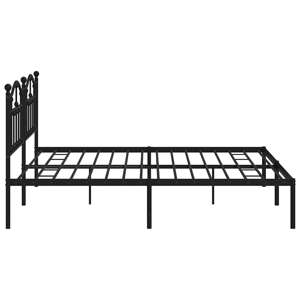 Giroletto con Testiera in Metallo Nero 200x200 cm | homemem39