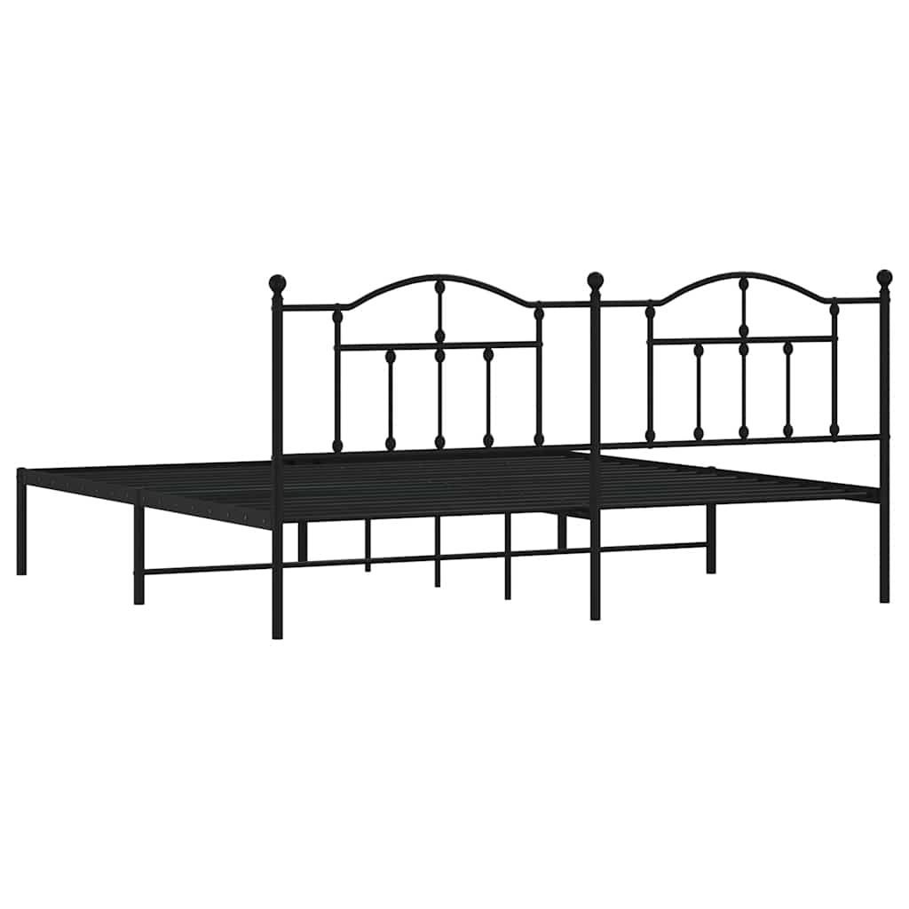 Giroletto con Testiera in Metallo Nero 200x200 cm | homemem39