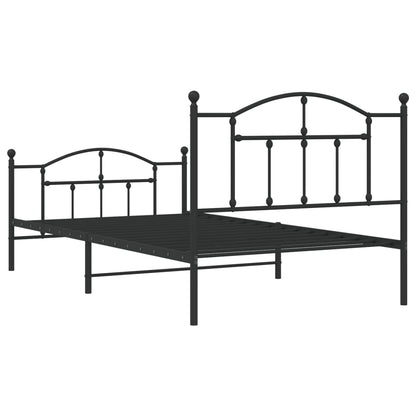 Giroletto con Testiera e Pediera Metallo Nero 107x203 cm | homemem39
