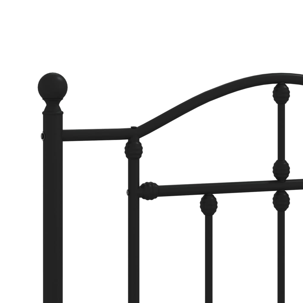 Giroletto con Testiera e Pediera Metallo Nero 107x203 cm | homemem39