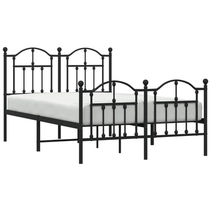 Giroletto con Testiera e Pediera Metallo Nero 120x190 cm