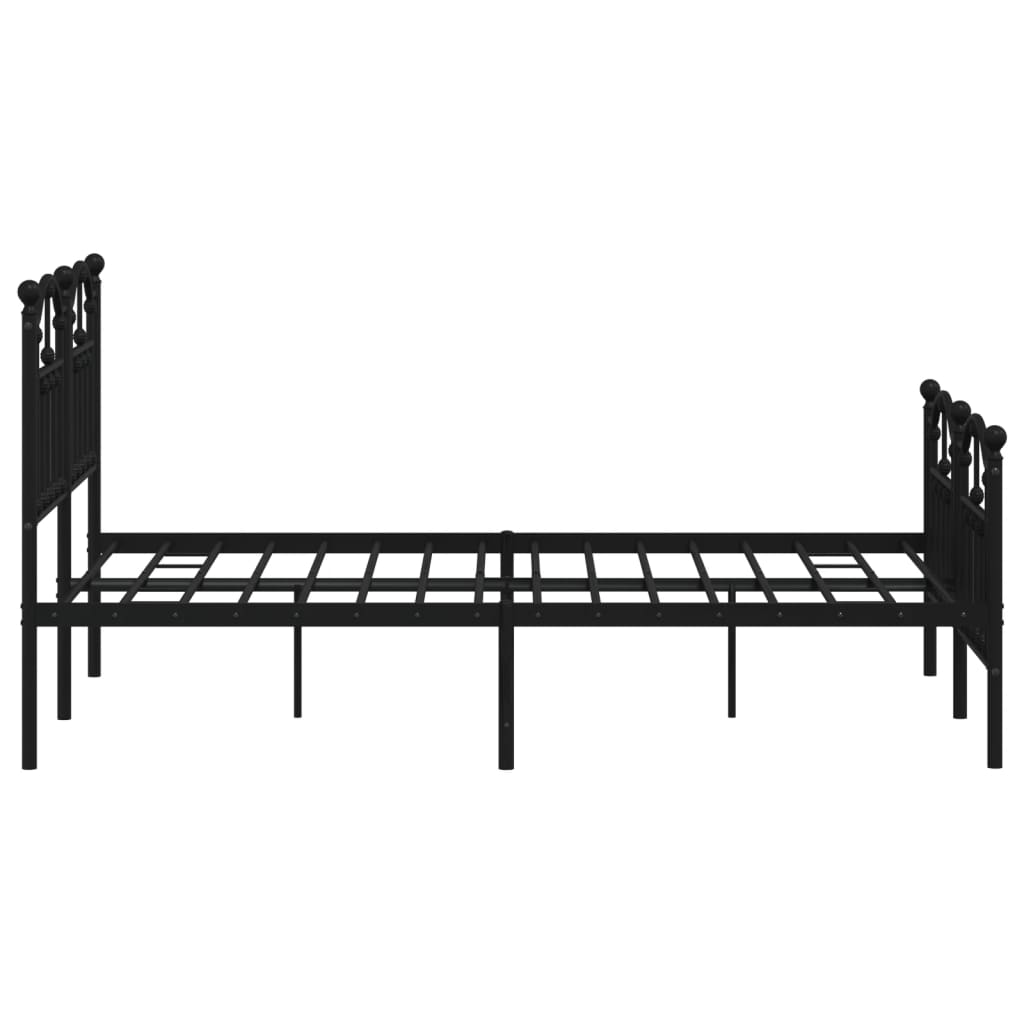 Giroletto con Testiera e Pediera Metallo Nero 120x190 cm