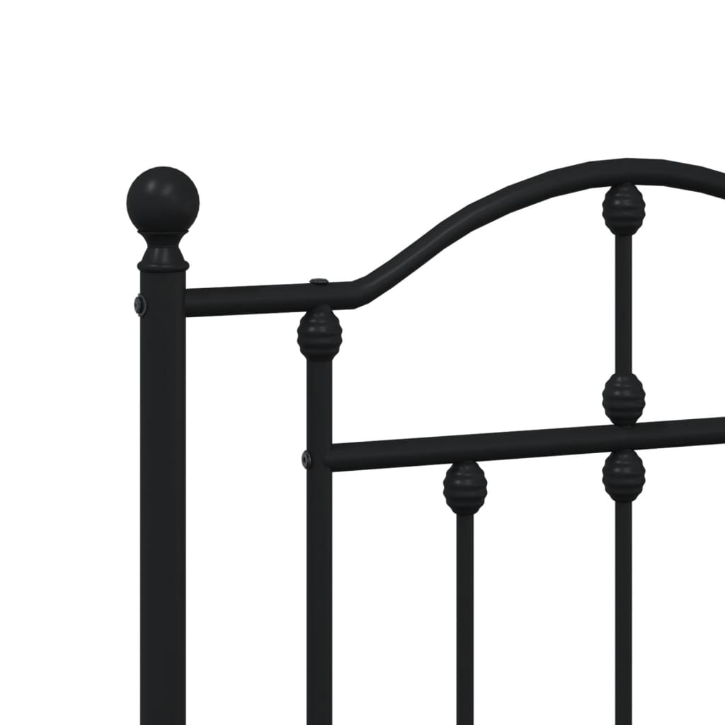 Giroletto con Testiera e Pediera Metallo Nero 120x190 cm