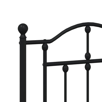 Giroletto con Testiera e Pediera Metallo Nero 120x190 cm